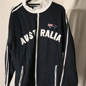 Australian Made men's XXL Full‎ zip jacket with Australian flag motif striping